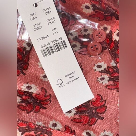 NWT JCREW Cabana in block-print ramie red mini dress with waist tie size XXL - Picture 9 of 9